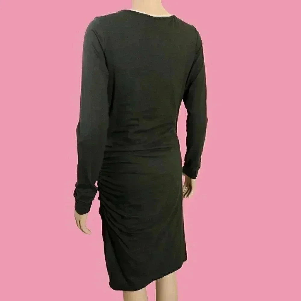 Athleta Athleisure Long Sleeve Bodycon‎ Midi Dress Size Medium Casual Scoop Neck - Picture 5 of 6